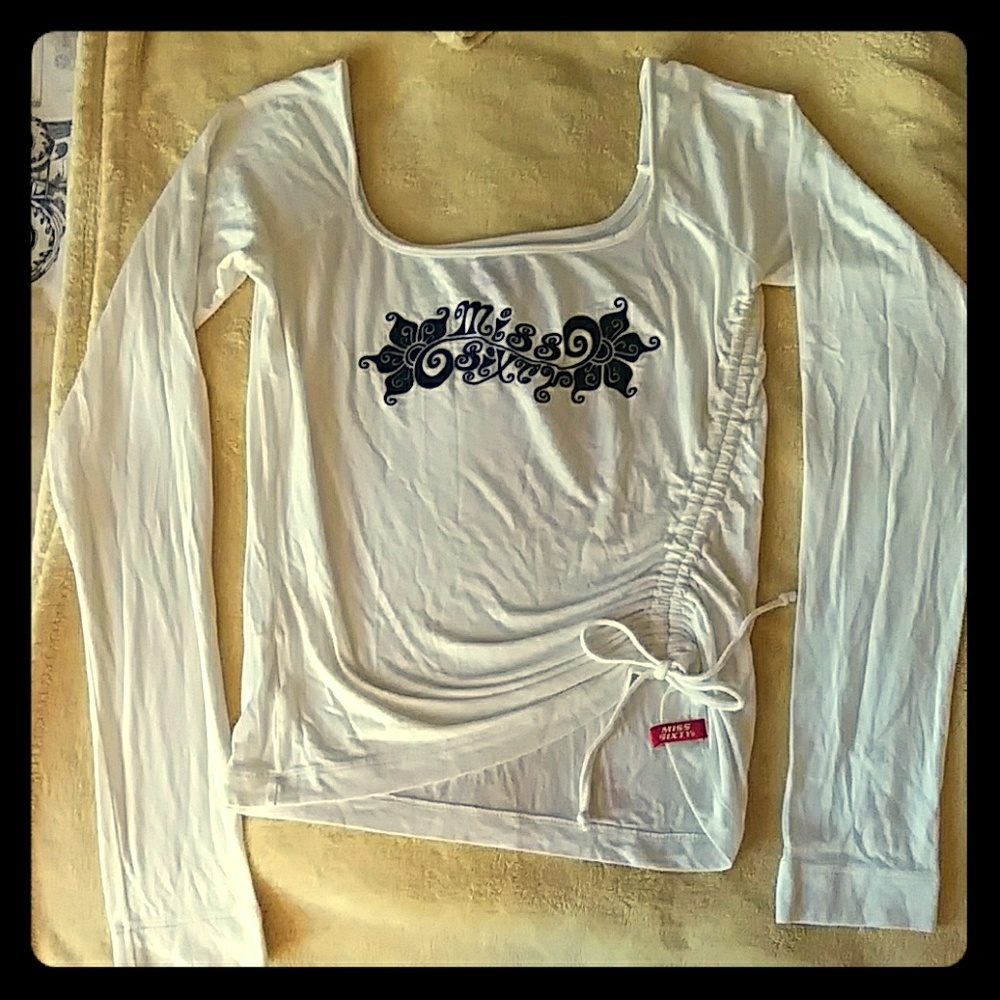 Miss Sixty White Scalloped Neck Blouse S / M